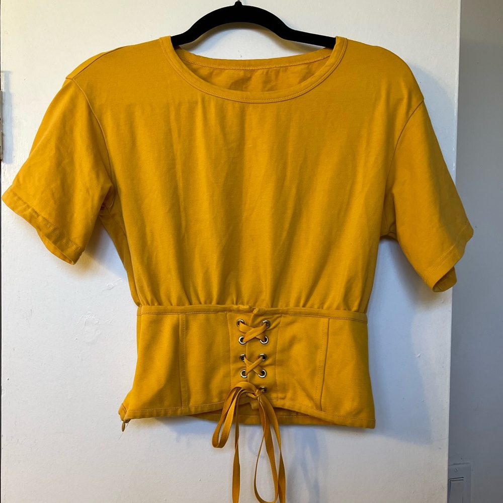 NWOT Yellow Corset Top
